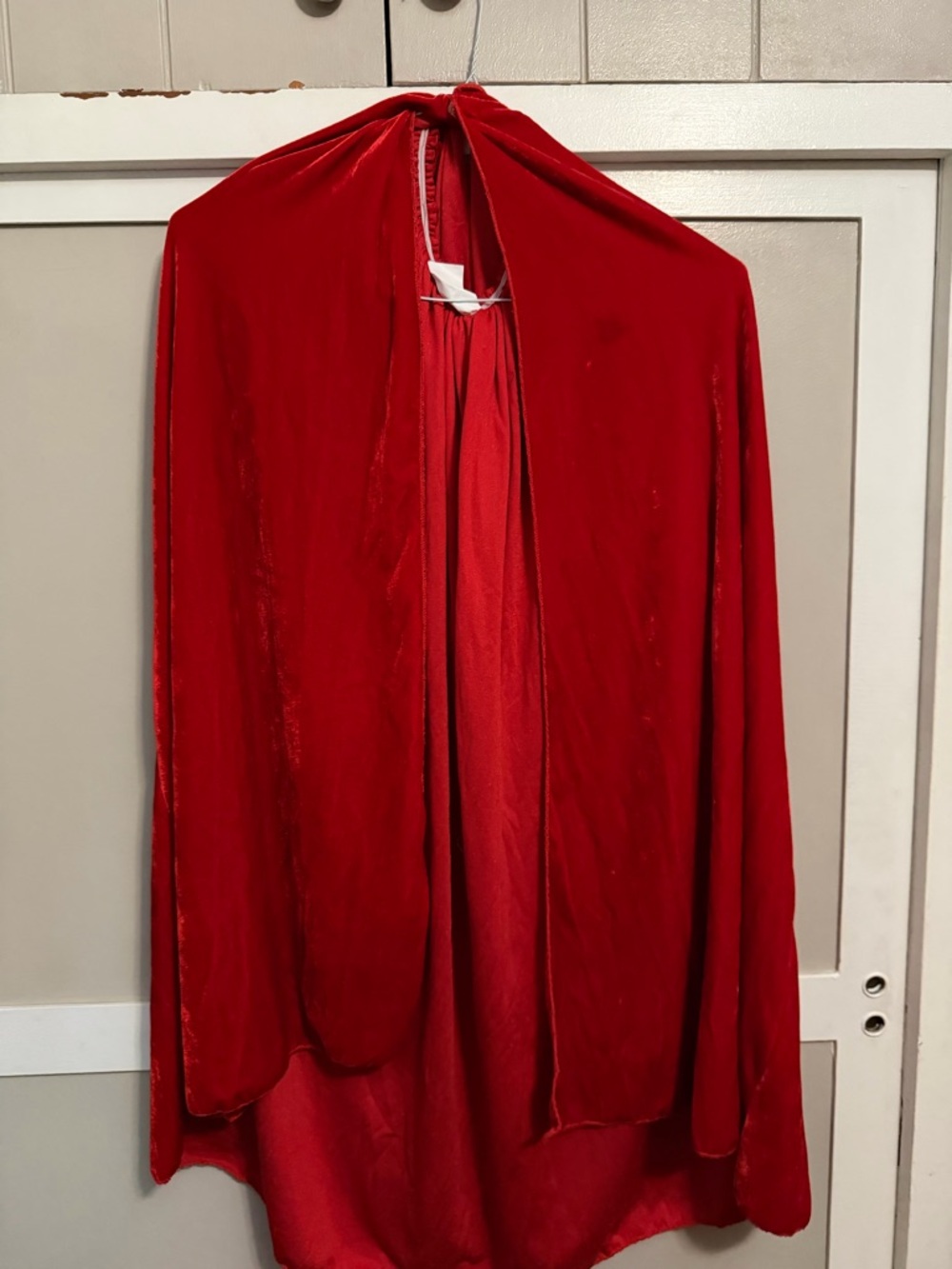 Red Women's Velvet Cape Jacket